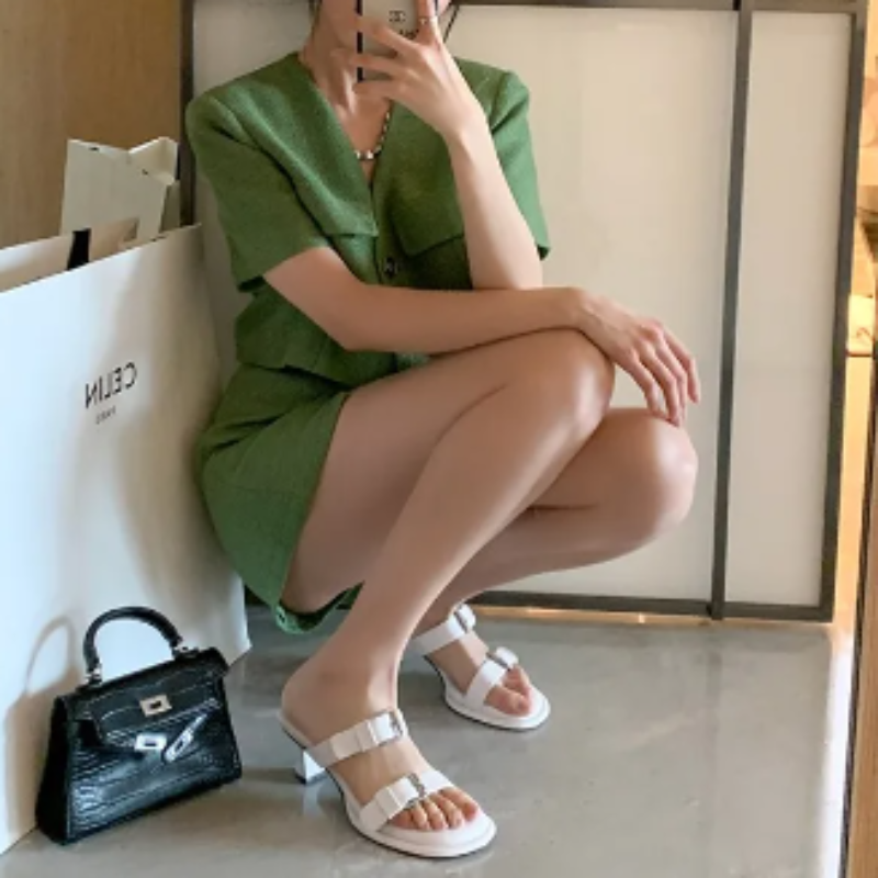 DenimGlam Tokalı Stiletto Ayakkabılar
