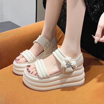 FloralAura Platform Sandaletler