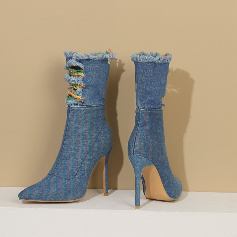 Rizzie Denim Topuklu Ayakkabılar